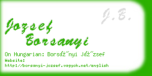 jozsef borsanyi business card